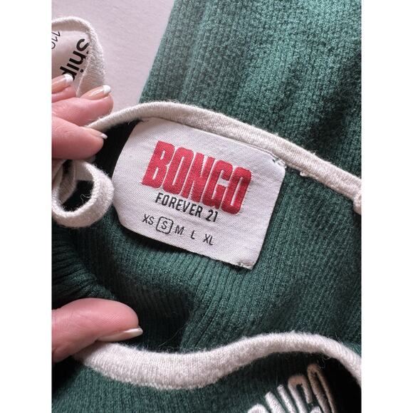 Bongo Forever 21 Green Ivory Cropped Cardigan/Cami Set S/M Y2K Academia Teddy - Picture 6 of 10